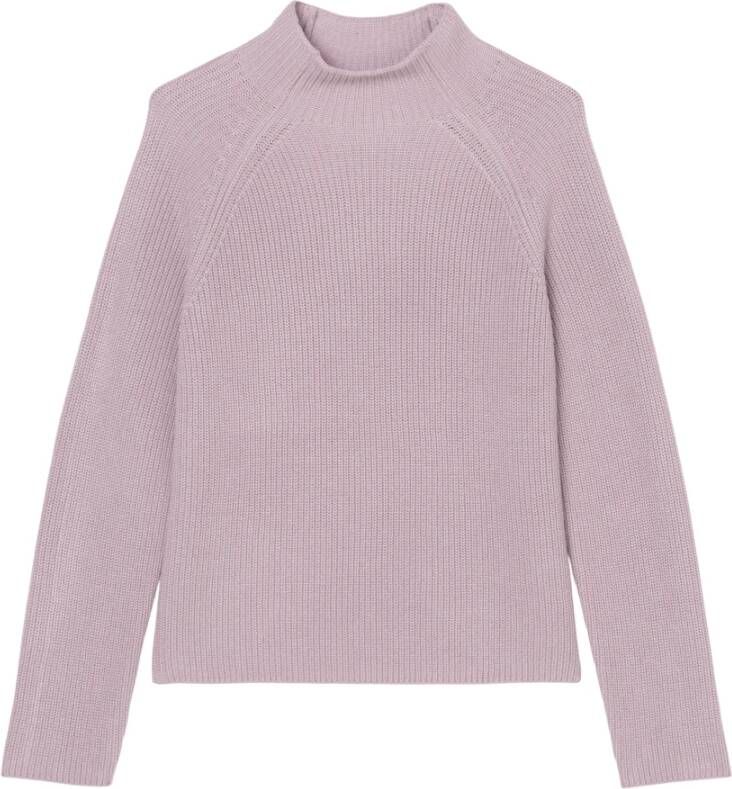 Marc O'Polo Mock neck gebreide trui in een regelmatige pasvorm , Paars, Dames