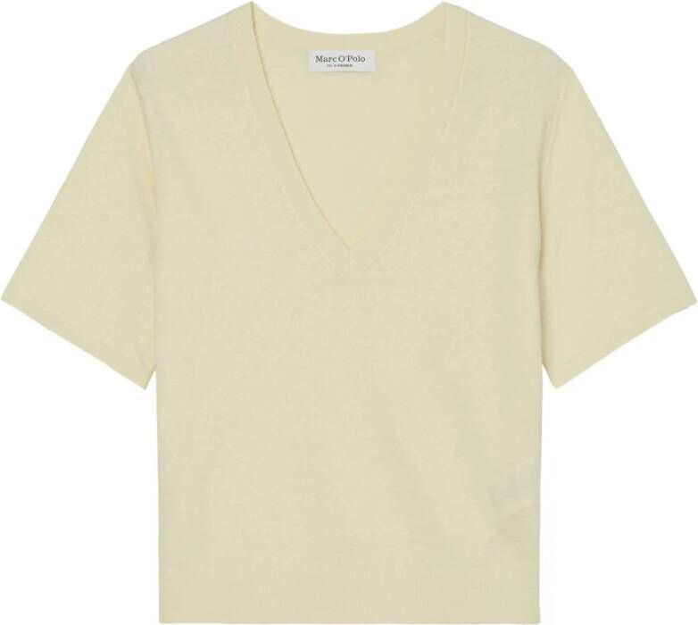 Marc O'Polo Short sleeved fine knit jumper , Geel, Dames