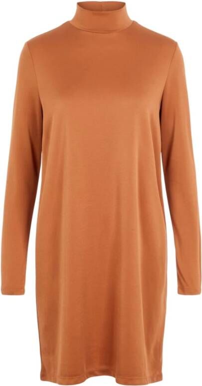 Pieces Pcbamala T Neck LS jurk Noos , Oranje, Dames