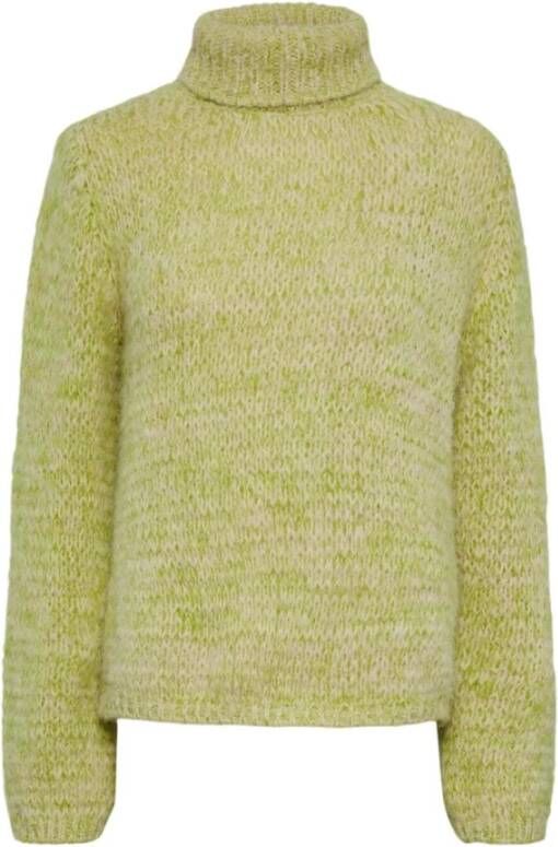 Pieces Turtleneck gebreide kleding , Geel, Dames