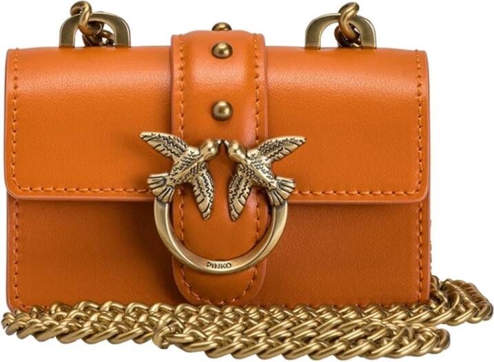 pinko Micro Love Bag pictogram eenvoudig , Oranje, Dames