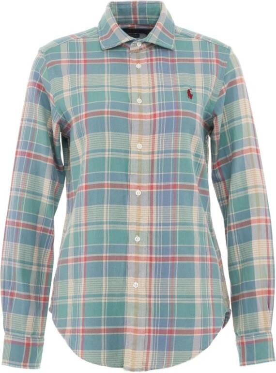 Polo Ralph Lauren Georgia Lange mouw knop voor shirt , Blauw, Dames