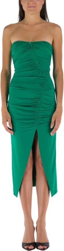 Self Portrait Strapless ruched dress , Groen, Dames