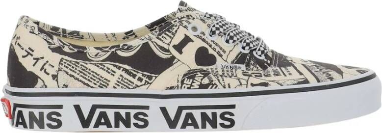 Vans Sneakers gemaakt van stof vat up front sluiting all over collage print all over maxi logo op het enige logo detail op het hiel Ivory, zwart gemaakt in Cambodja Samenstelling 100% stof , Wit, Heren