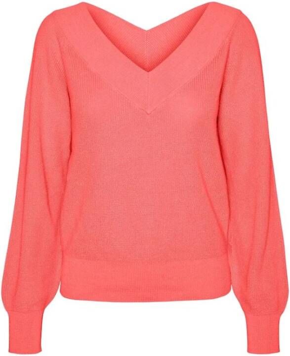 Vero Moda V hals gebreide kleding , Oranje, Dames