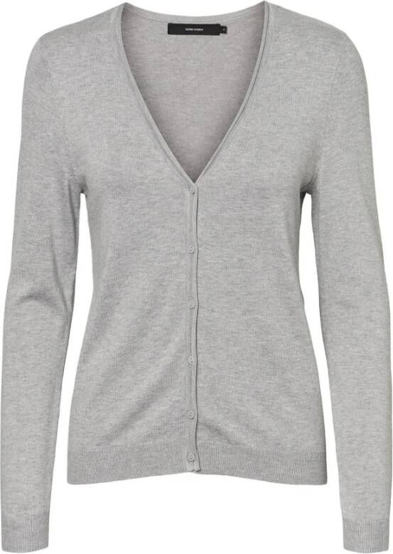 VERO MODA gemêleerd gebreid vest lichtgrijs