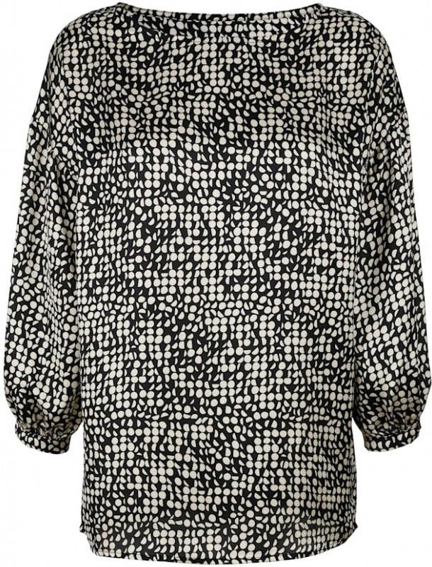 alba moda Blouse met grafisch dessin Crème/Zwart