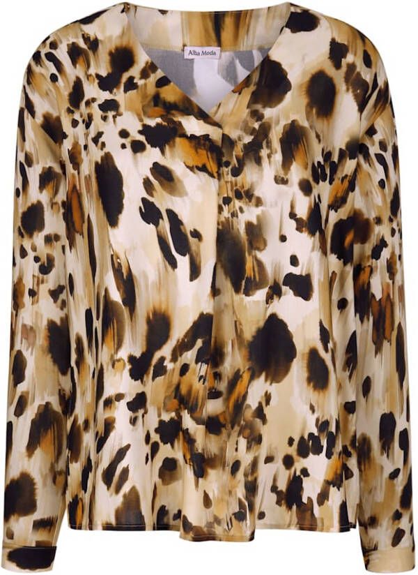 alba moda Blouse Oranje/Taupe/Bruin/Zwart