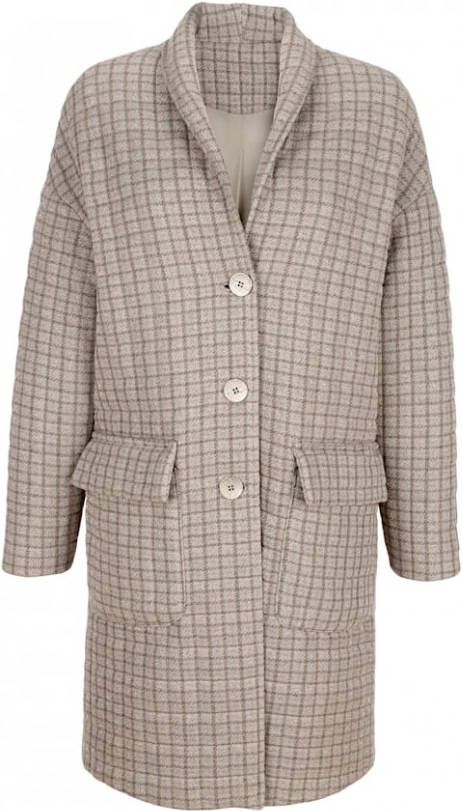 alba moda Jas met drukknopen Crème/Grijs/Zilverkleur