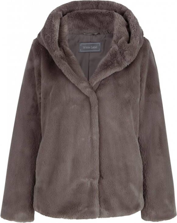 alba moda Jas van zacht imitatiebont Grijs