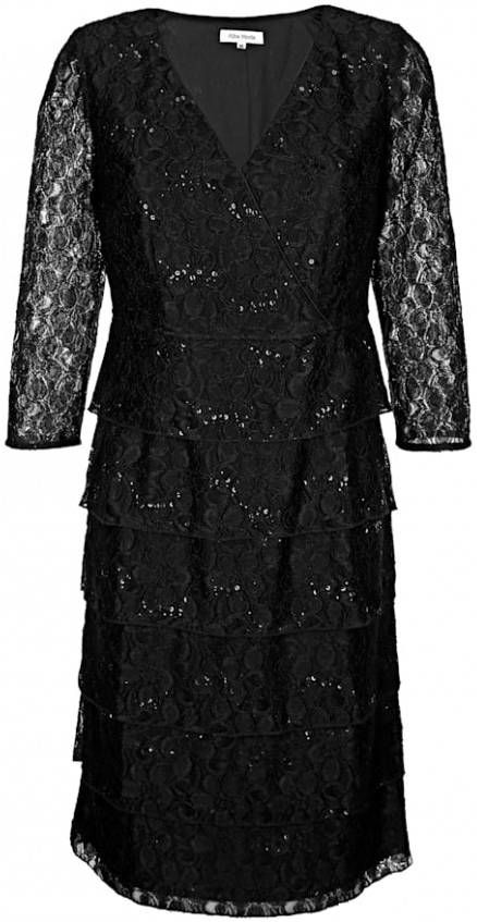 alba moda Jurk in laagjeslook Zwart