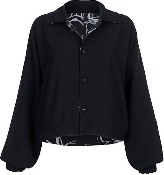 alba moda Keerbaar jasje met opstaande kraag Zwart/Wit