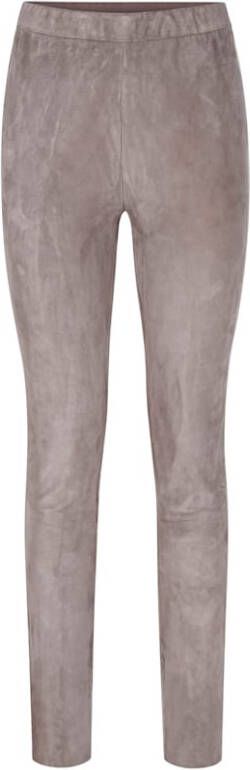 alba moda Leren broek van comfortabel stretchmateriaal Grijs