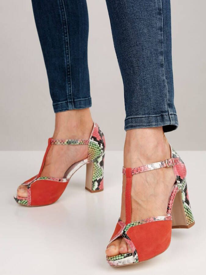 alba moda Peeptoe Oranje/Multicolor