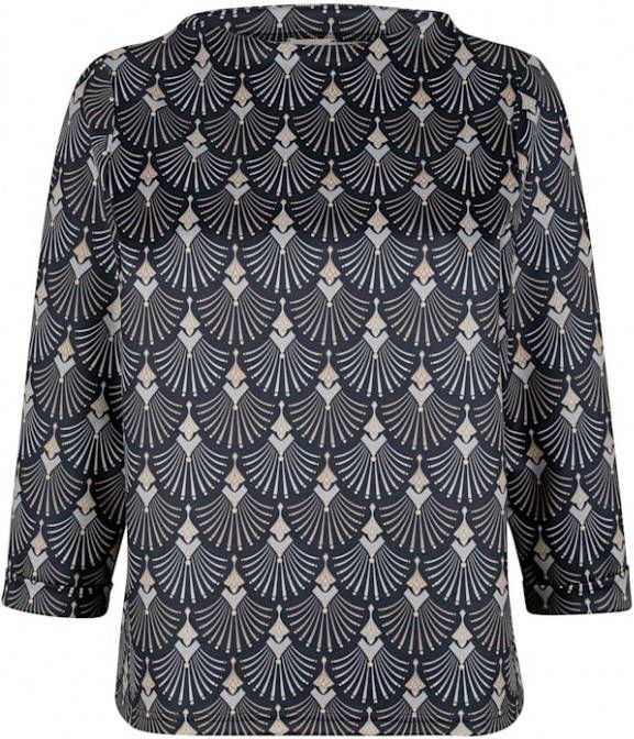 alba moda Shirt van vormvast scubamateriaal Grijs/Taupe