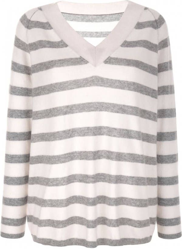 alba moda Trui van hoogwaardig kasjmier Grijs/Offwhite