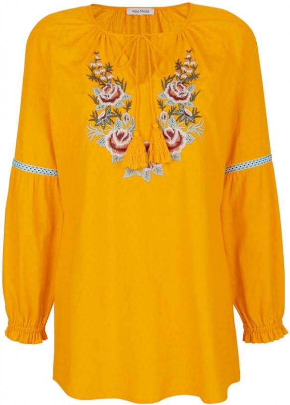 alba moda Tuniek met luxueus borduursel Geel
