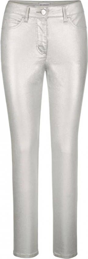 AMY VERMONT Broek in metallic look Zilverkleur/Wit