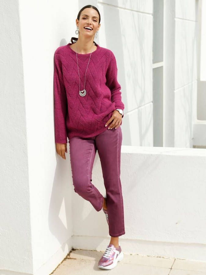 AMY VERMONT Jeans in used look Fuchsia