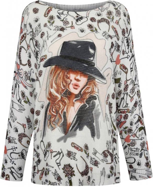 AMY VERMONT Trui met boothals Grijs/Zilverkleur