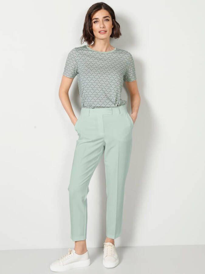 MONA 7/8 broek met persvouwen Mintgroen