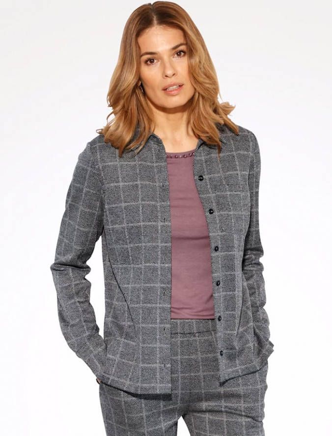 MONA Blazer van jerseyjacquard Zwart/Ecru