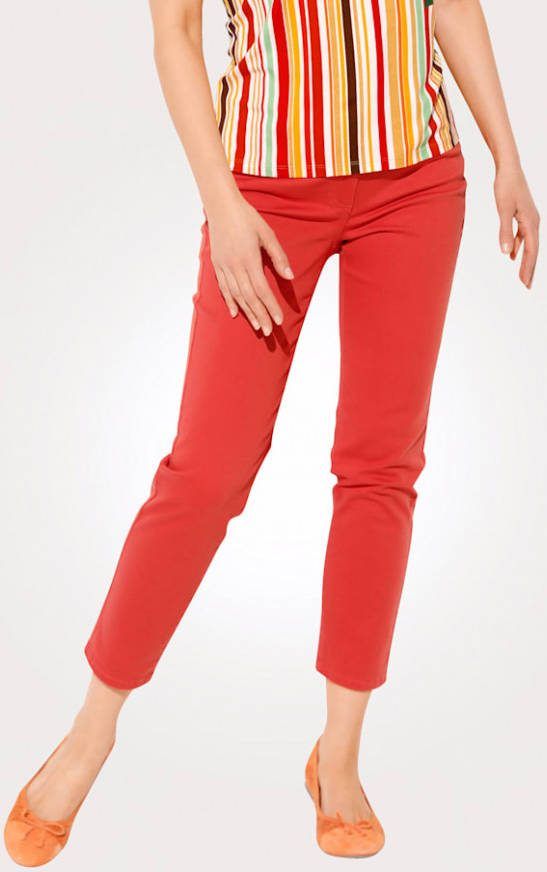 MONA Broek met deels elastische band v.a. mt. 44 Oranje