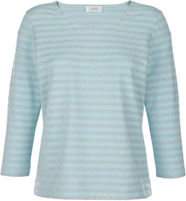 MONA Shirt met effecten van glansgaren Mintgroen/Wit/Zilverkleur