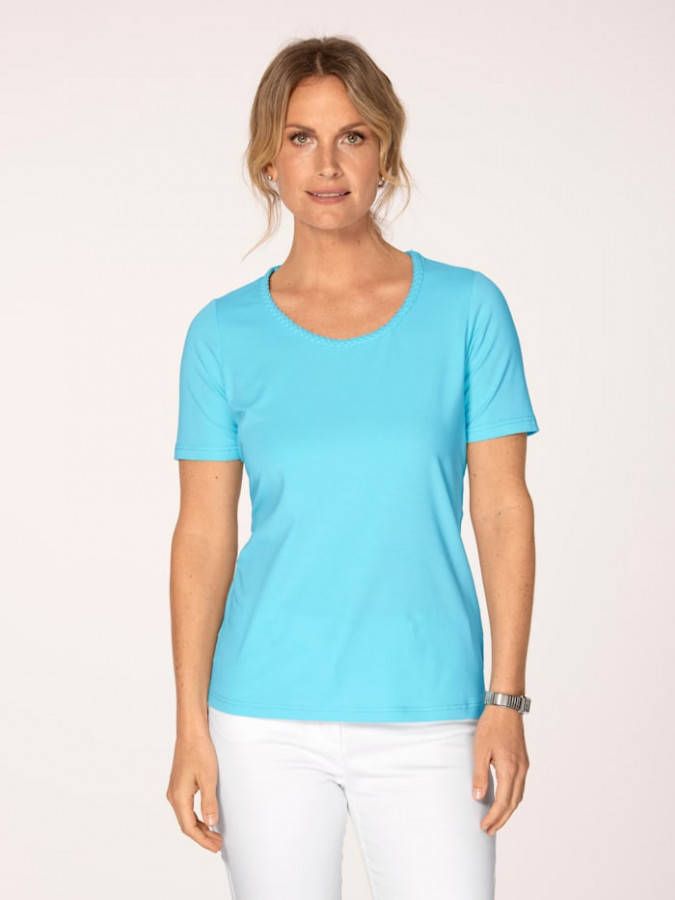 MONA Shirt met Pima katoen Turquoise