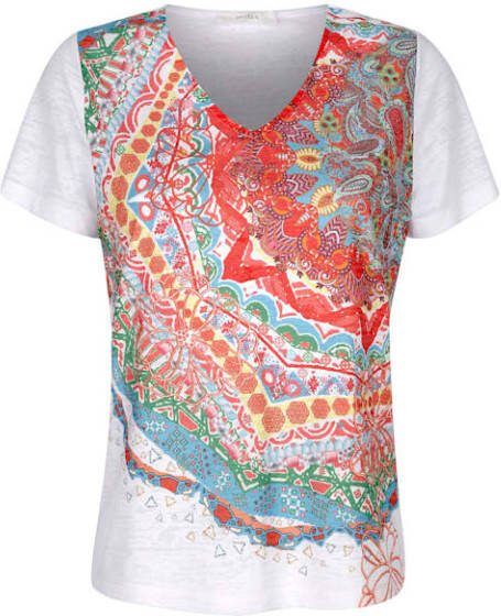 MONA Shirt van ausbrennermateriaal Wit/Oranje