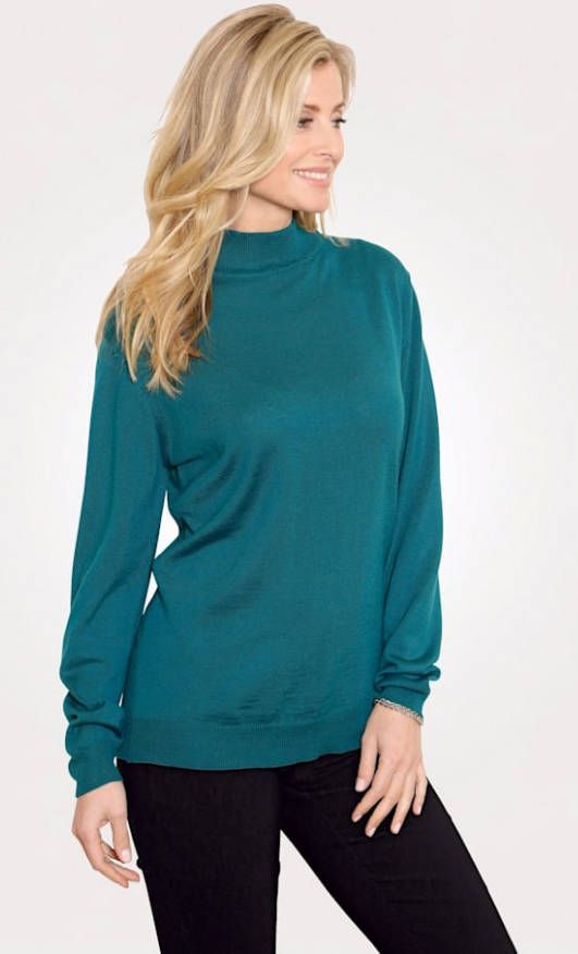 MONA Trui met merinoswol Petrol