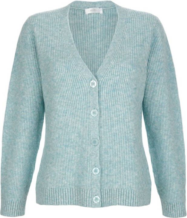 MONA Vest met zacht effectgaren Mintgroen