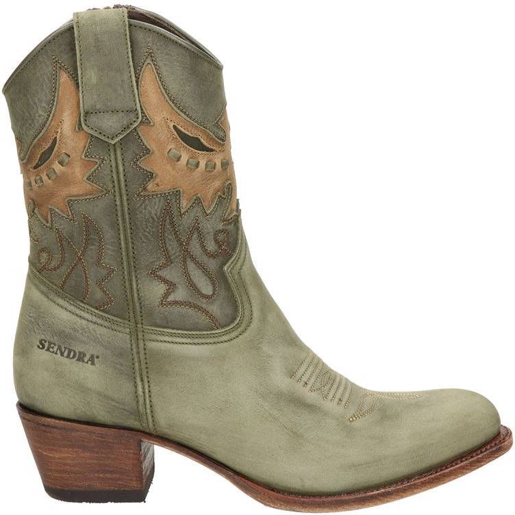 Sendra 16227 Debora leren cowboylaarzen groen