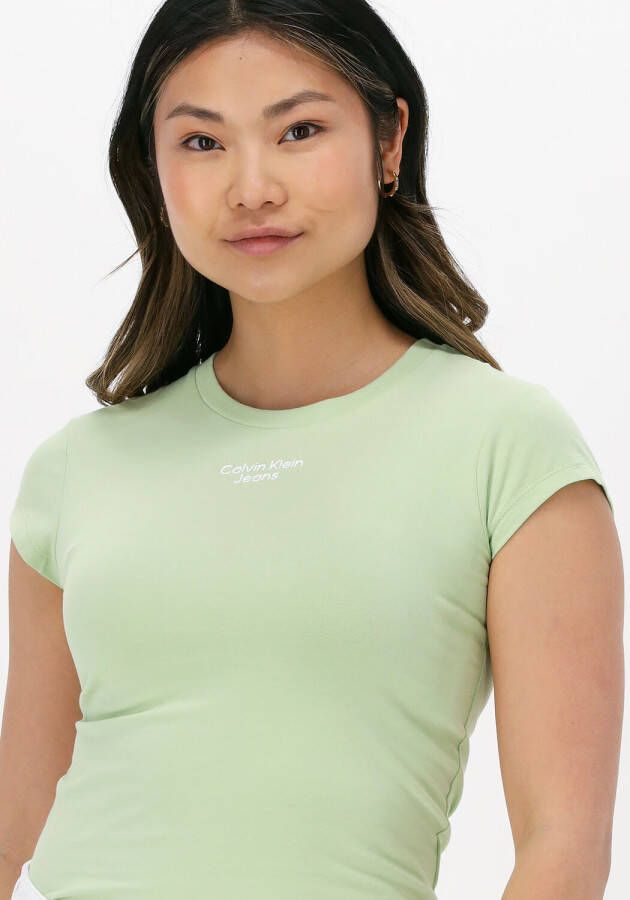 Calvin Klein Shirt met ronde hals STACKED LOGO TIGHT TEE met jeans logo opschrift