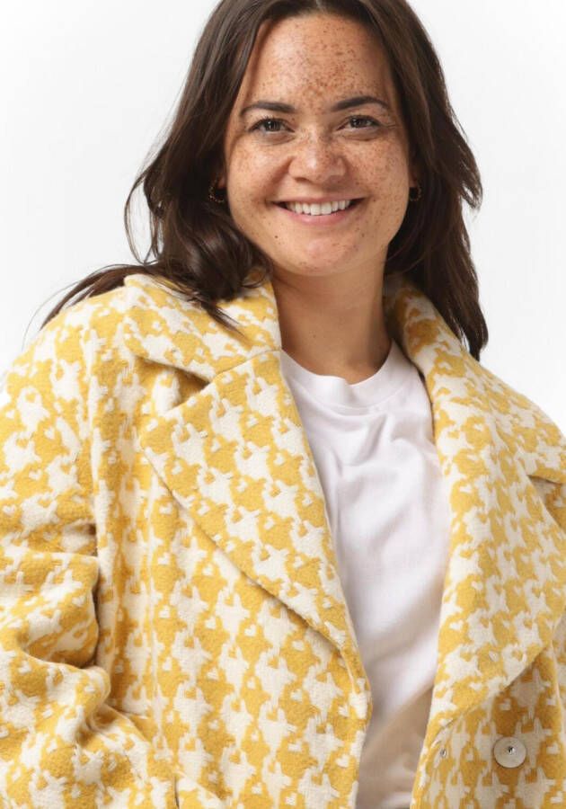 Y.A.S Yaslino wollen mix jas oud goud , Geel, Dames