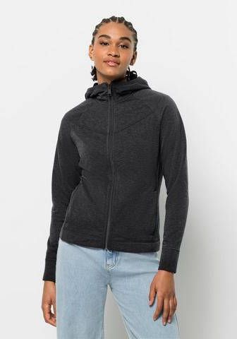 Jack Wolfskin Waldsee Hooded Fleecevest Dames Zwart