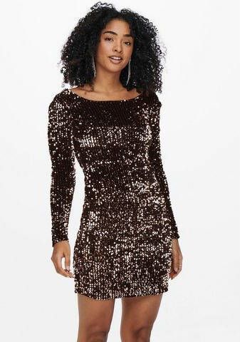 Only Mini jurk ONLCONFIDENCE L/S SEQUINS DRESS JRS