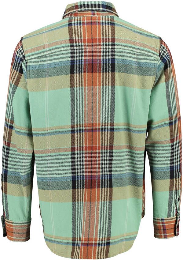 Diesel casual overhemd groen geruit katoen overshirt knopen
