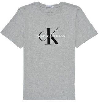 Calvin klein Jeans! Jongens Shirt Korte Mouw Maat 152 Lichtgrijs Katoen