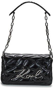 Karl Lagerfeld Schoudertas handtekening zachte quilted , Zwart, Dames