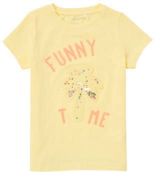 name it ! Meisjes Shirt Korte Mouw -- Geel Katoen/elasthan