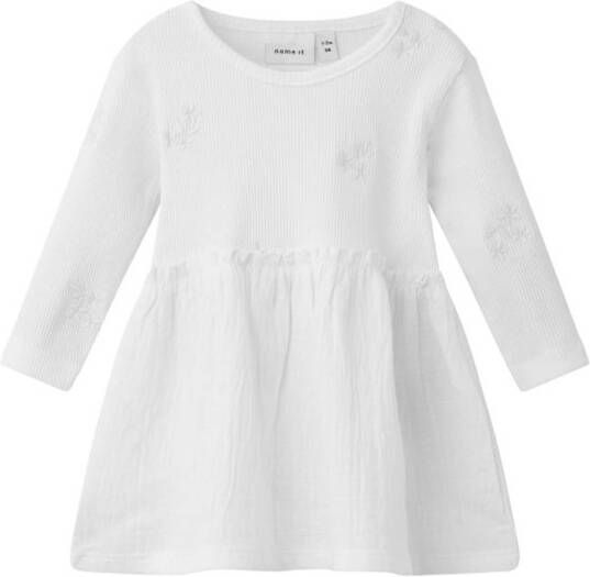name it Jurken Nbffascha Long Sleeve Dress Wit