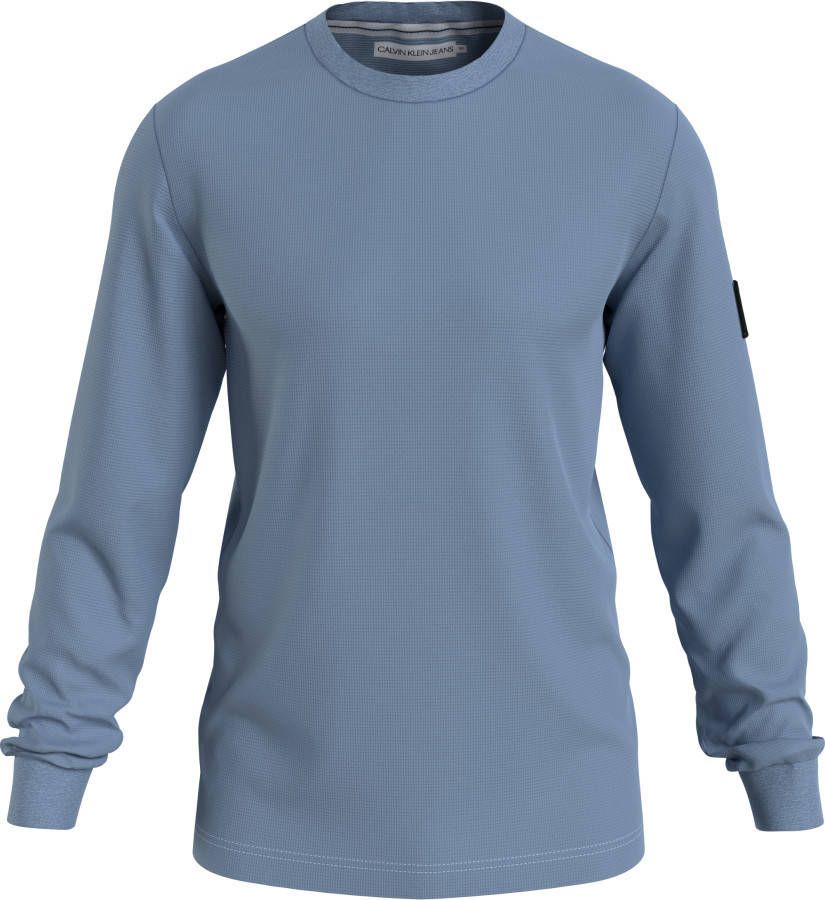 Calvin Klein J30j316610 monogram badge ls dar iceland blue heren longslee