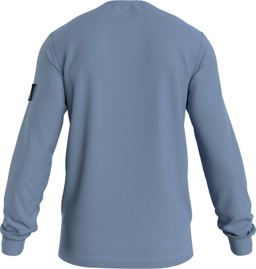 Calvin Klein J30j316610 monogram badge ls dar iceland blue heren longslee