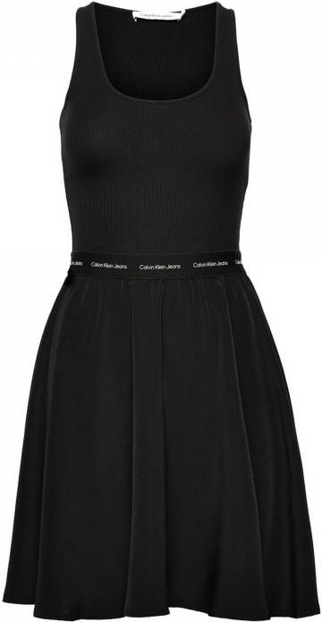 Calvin Klein Jerseyjurk CONTRAST TAPE ELASTIC DRESS met logo op de elastische band in de taille