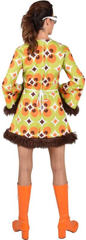 Confetti 70's jurk circle green | retro thema jurkje