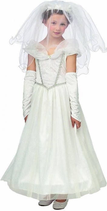 Confetti Bruidsjurk verkleedkleding meiden | trouwjurk kostuum