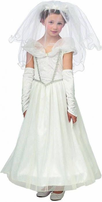 Confetti Bruidsjurk verkleedkleding meiden | trouwjurk kostuum