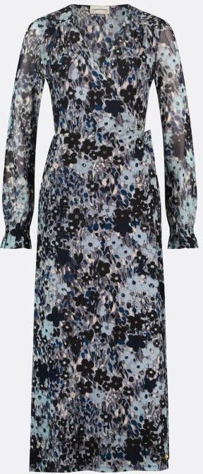 Fabienne Chapot Natasja midi wikkeljurk van mesh met bloemenprint