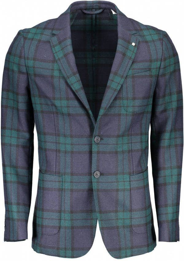 Gant Single breasted colbert in wolblend met ruitdessin
